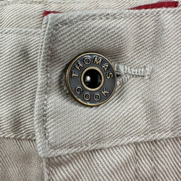 Thomas Cook Pants Mens 38 Tan Beige Western Designer Straight Casual Chino - Picture 3 of 11